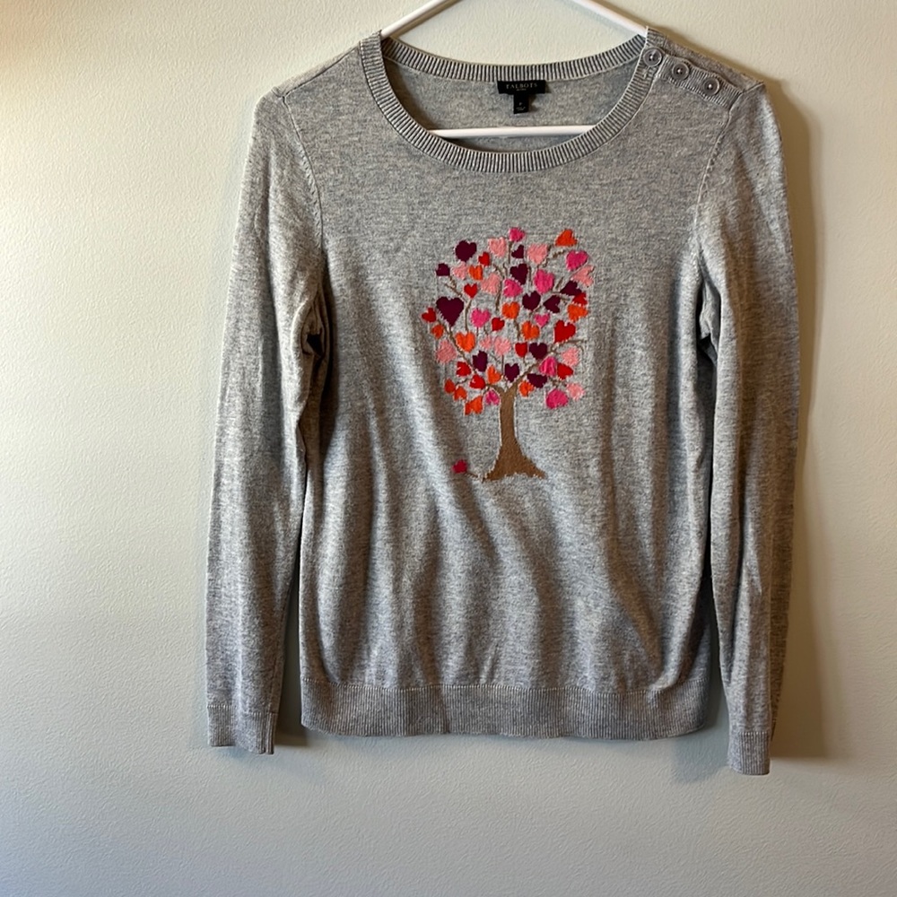 Talbot’s Tree Heart Petites Sweater